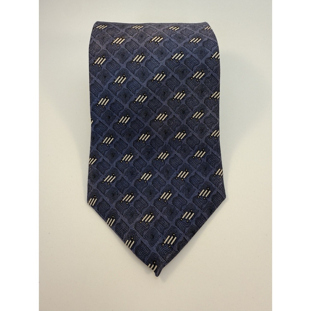 Enro Men's Silk Tie Extra Long (63) Eggplant/Cream/Black Design Made In USA